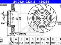 Disc frana BMW 5 (E60) (2003 - 2010) ATE 24.0124-0234.2