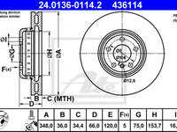 Disc frana BMW 5 (F10, F18) (2009 - 2020) ATE 24.0136-0114.2