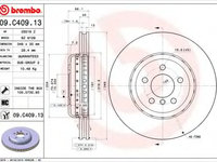 Disc frana BMW 5 Gran Turismo (F07) (2009 - 2020) BREMBO 09.C409.13