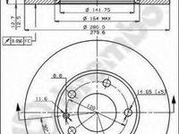 Disc frana BMW 5 limuzina (E12) - BREMBO 08.3712.10