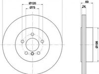 Disc frana BMW 7 F01 F02 F03 F04 HELLA 8DD355119281