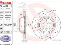 Disc frana BMW Seria 1 Cabriolet (E88) (2008 - 2013) BREMBO 09.A259.1X piesa NOUA