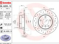 Disc frana BMW Seria 1 (E81) (2006 - 2012) BREMBO 08.A205.1X piesa NOUA