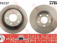 Disc frana BMW Seria 1 (F20) (2010 - 2016) TRW DF6137 piesa NOUA