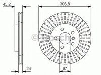 Disc frana BMW Seria 2 Gran Tourer (F46) (2015 - 2016) BOSCH 0 986 479 C93 piesa NOUA