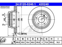 Disc frana Bmw Seria 3, 03.2011-, Seria 4, 03.2014-, ATE