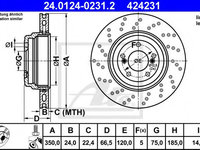 Disc frana BMW Seria 3 Cabriolet (E93) (2006 - 2013) ATE 24.0124-0231.2 piesa NOUA