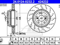 Disc frana BMW Seria 3 (E90) (2005 - 2011) ATE 24.0124-0232.2 piesa NOUA