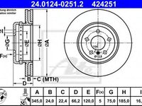 Disc frana BMW Seria 4 Gran Coupe (F36) (2014 - 2016) ATE 24.0124-0251.2 piesa NOUA