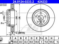 Disc frana BMW Seria 5 Gran Turismo (F07) (2009 - 2016) ATE 24.0124-0233.2