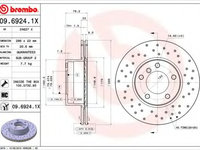 Disc frana BMW Seria 5 Touring (E39) (1997 - 2004) BREMBO 09.6924.1X