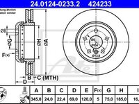 Disc frana BMW Seria 5 Touring (F11) (2010 - 2016) ATE 24.0124-0233.2 piesa NOUA