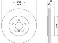 Disc frana BMW Seria 5 Touring (F11) (2010 - 2016) HELLA PAGID 8DD 355 119-281 piesa NOUA