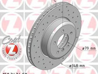 Disc frana BMW Seria 6 (E63) (2004 - 2010) ZIMMERMANN 150.3434.52 piesa NOUA