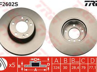 Disc frana BMW Seria 7 (E38) (1994 - 2001) TRW DF2602S piesa NOUA