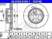 Disc frana BMW X3 (E83) (2004 - 2011) ATE 24.0325-0160.1 piesa NOUA