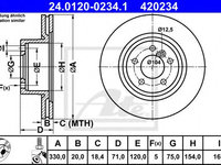 Disc frana BMW X3 (F25) (2010 - 2016) ATE 24.0120-0234.1