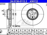 Disc frana BMW X5 (E70) (2007 - 2013) ATE 24.0136-0112.2 piesa NOUA