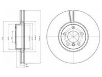 Disc frana BMW X6 (E71, E72) (2008 - 2014) DELPHI BG9063C piesa NOUA