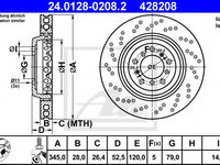 Disc frana BMW Z4 cupe (E86) (2006 - 2009) ATE 24.0128-0208.2