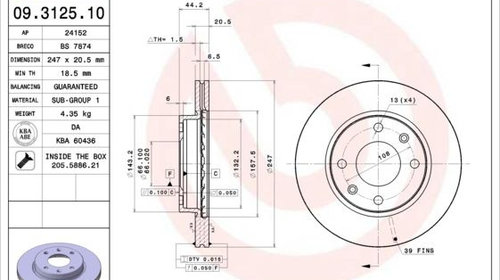 Disc frana BREMBO 09.3125.10