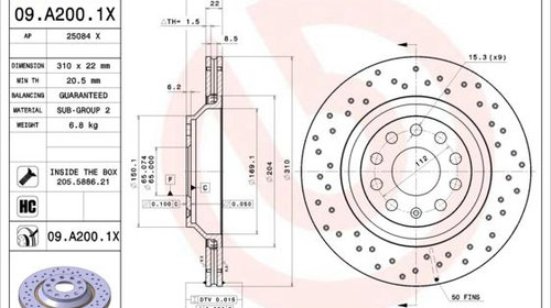 Disc frana BREMBO 09.A200.1X