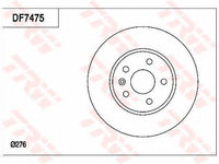 Disc frana CHEVROLET AVEO hatchback (T300) - OEM - TRW: DF7475 - Cod intern: W02080629 - LIVRARE DIN STOC in 24 ore!!!