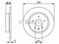 Disc frana CHEVROLET AVEO hatchback (T300) - OEM - BOSCH: 0986479C57|0 986 479 C57 - W02123233 - LIVRARE DIN STOC in 24 ore!!!