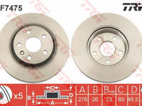 Disc frana CHEVROLET AVEO hatchback T300 TRW DF7475 PieseDeTop