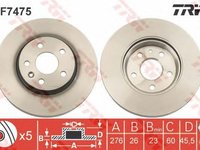 Disc frana CHEVROLET AVEO hatchback T300 TRW DF7475