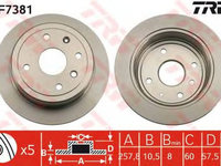 Disc frana CHEVROLET AVEO limuzina T250 T255 TRW DF7381 PieseDeTop