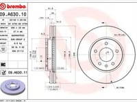 Disc frana CHEVROLET CAPTIVA C100 C140 BREMBO 09A63010