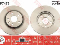 Disc frana CHEVROLET CRUZE (J300) (2009 - 2020) TRW DF7475