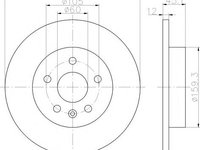 Disc frana CHEVROLET CRUZE (J300), HOLDEN CRUZE limuzina (JG, JH), OPEL ASTRA J - MINTEX MDC2132