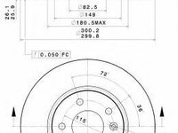 Disc frana CHEVROLET CRUZE (J300), OPEL ASTRA J, VAUXHALL ASTRA Mk VI (J) - BREMBO 09.B356.11