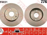 Disc frana CHEVROLET EPICA KL1 TRW DF6031