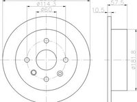 Disc frana CHEVROLET LACETTI Limuzina (2003 - 2016) HELLA PAGID 8DD 355 114-161 piesa NOUA