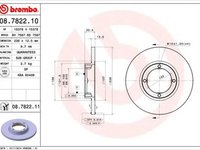 Disc frana CHEVROLET MATIZ M200 M250 BREMBO 08782210