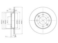 Disc frana CITROËN BERLINGO (B9) (2008 - 2016) DELPHI BG3653