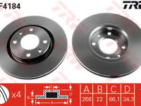 Disc frana CITROËN BERLINGO caroserie (M_) (1996 - 2016) TRW DF4184