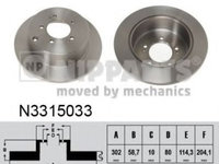 Disc frana CITROËN C-CROSSER ENTERPRISE (2009 - 2016) NIPPARTS N3315033