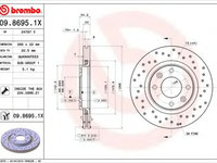 Disc frana CITROËN C2 ENTERPRISE (2009 - 2020) BREMBO 09.8695.1X