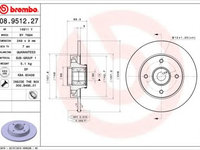 Disc frana CITROËN C3 Picasso (2009 - 2016) BREMBO 08.9512.27