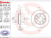 Disc frana CITROËN C3 Pluriel (HB_) (2003 - 2016) BREMBO 08.9719.11