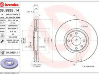 Disc frana CITROËN C4 cupe (LA_) (2004 - 2011) BREMBO 09.9935.11