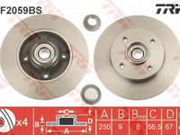 Disc frana CITROËN C4 I (LC_) (2004 - 2011) TRW DF2059BS