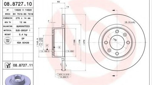 Disc frana CITROËN C5 II Break (RE_) (2004 -