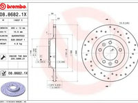 Disc frana CITROËN C5 III Break (TD_) (2008 - 2020) BREMBO 08.8682.1X