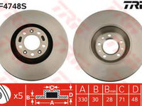 Disc frana CITROËN C5 III (RD_) (2008 - 2020) TRW DF4748S