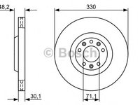 Disc frana CITROËN C6 (TD_) (2005 - 2016) Bosch 0 986 479 192